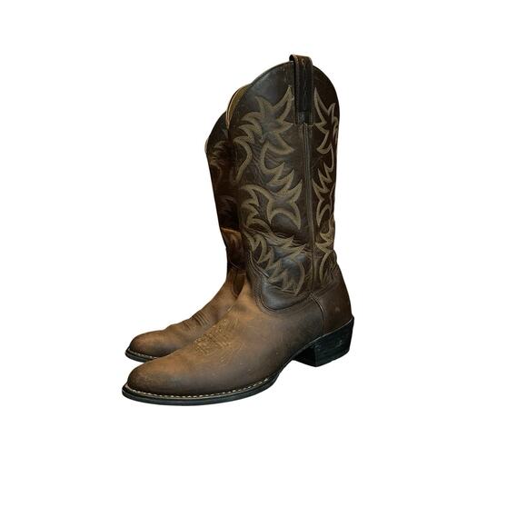 Men’s Ariat 34725 Size 11D Heritage‎ R Toe Western Brown Leather Boots 15” Tall main image 9